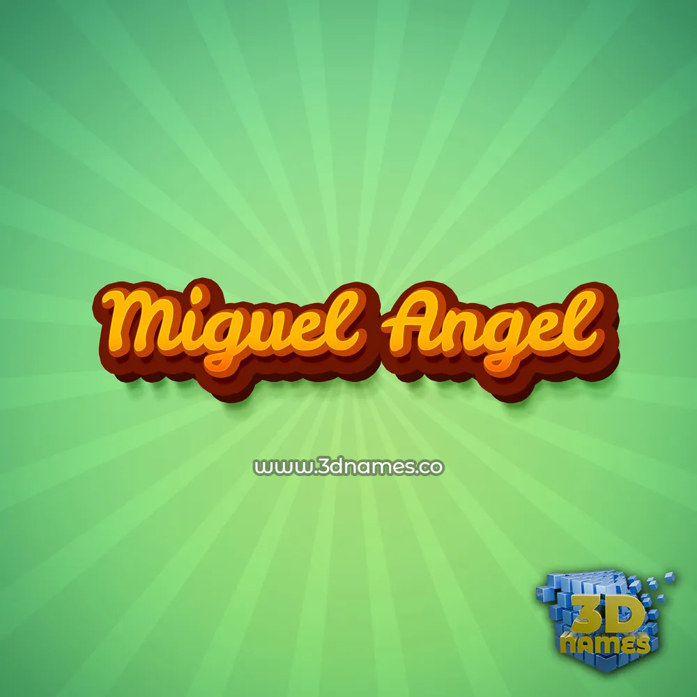 miguel angel in Green Rays style - 3D name wallpaper