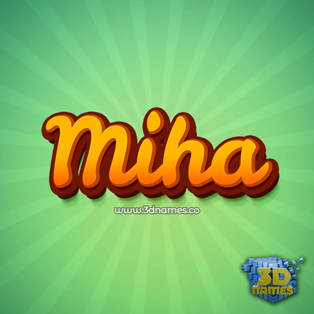 miha in Green Rays style - 3D name wallpaper