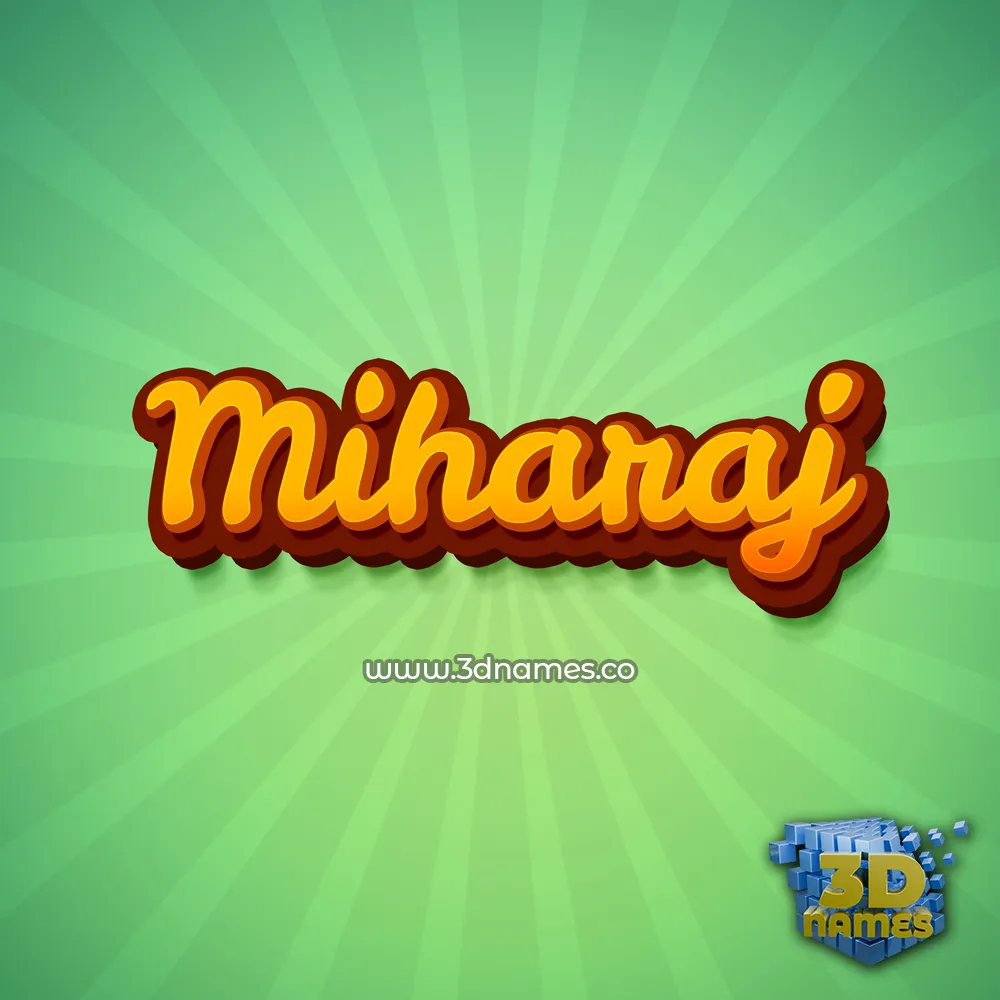 miharaj in Green Rays style - 3D name wallpaper