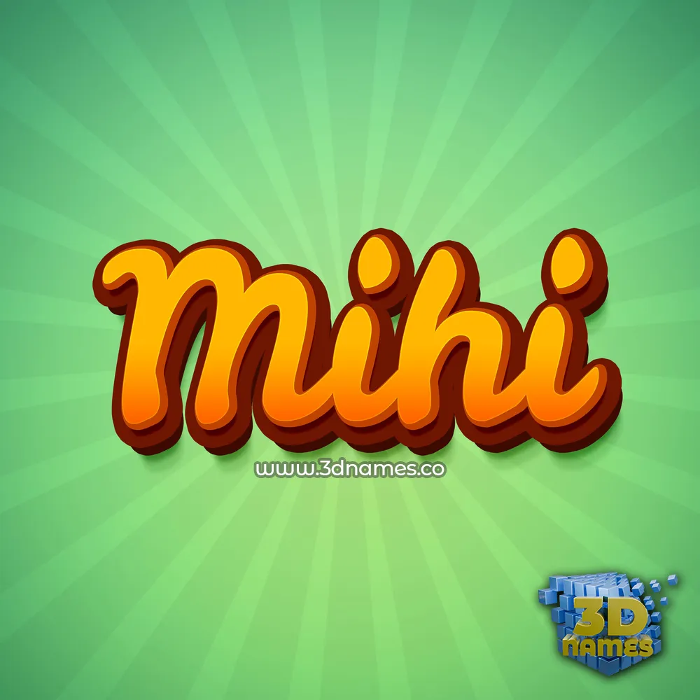 mihi in Green Rays style - 3D name wallpaper