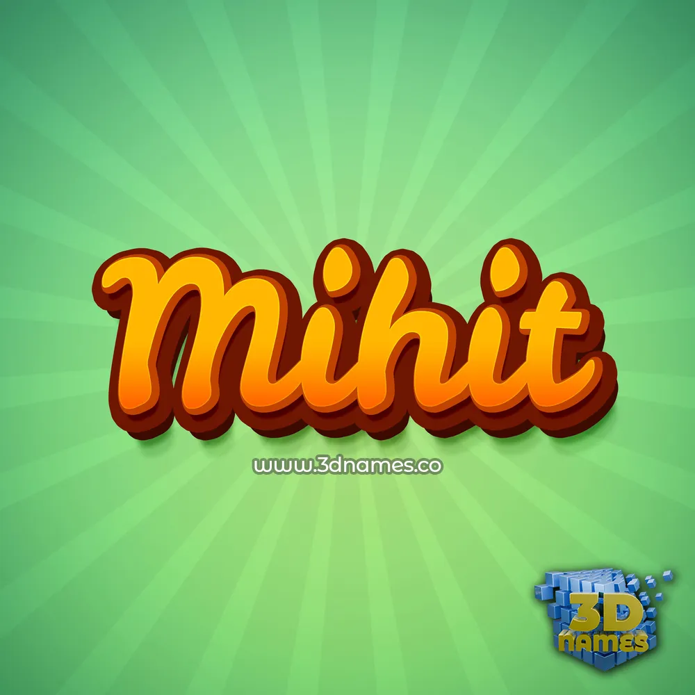 mihit in Green Rays style - 3D name wallpaper