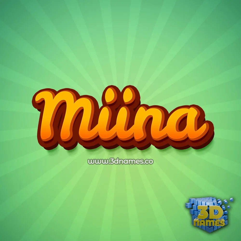 miina in Green Rays style - 3D name wallpaper