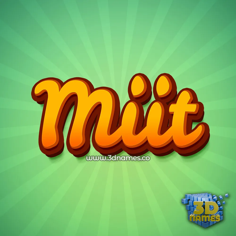 miit in Green Rays style - 3D name wallpaper