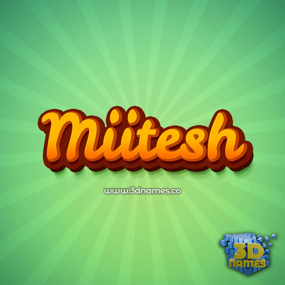 miitesh in Green Rays style - 3D name wallpaper
