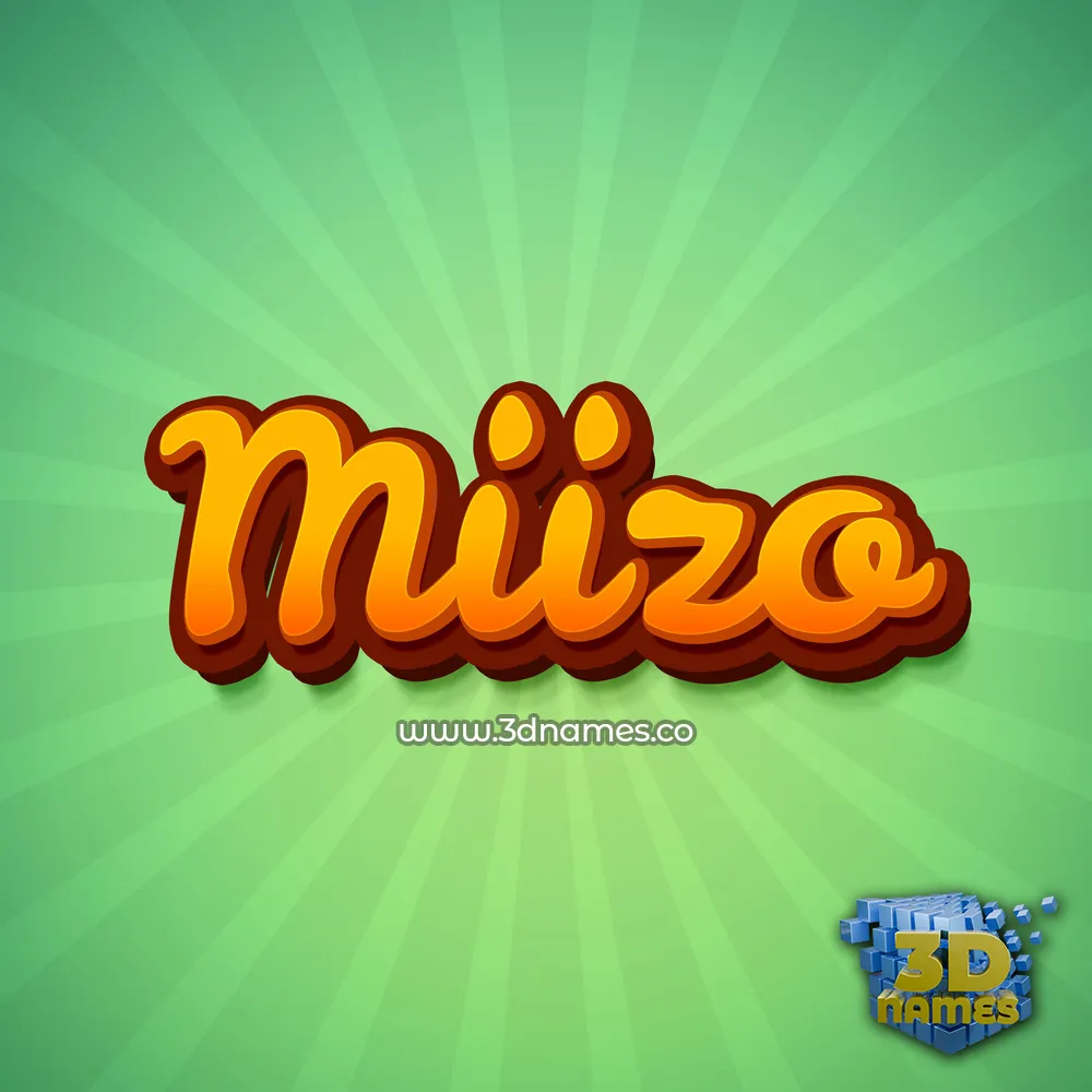 miizo in Green Rays style - 3D name wallpaper