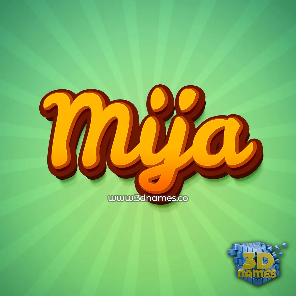mija in Green Rays style - 3D name wallpaper