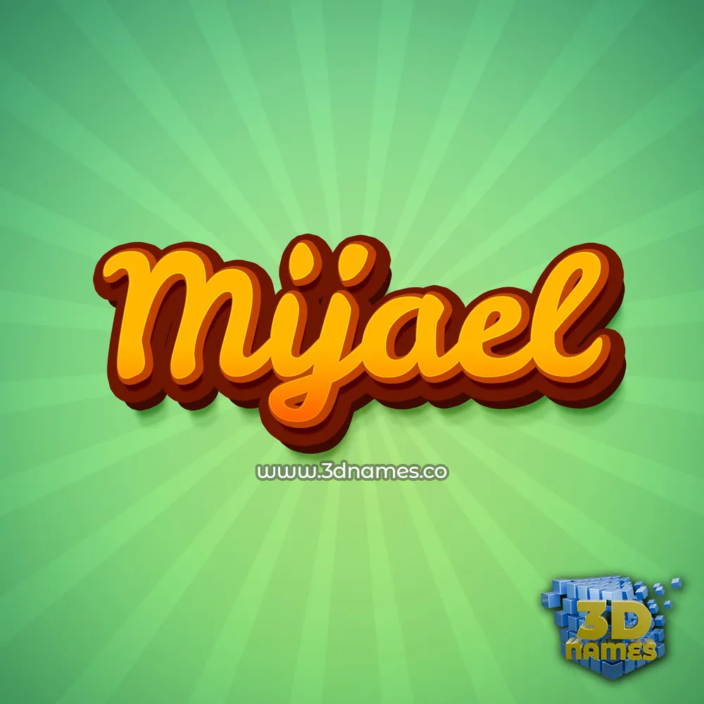 mijael in Green Rays style - 3D name wallpaper