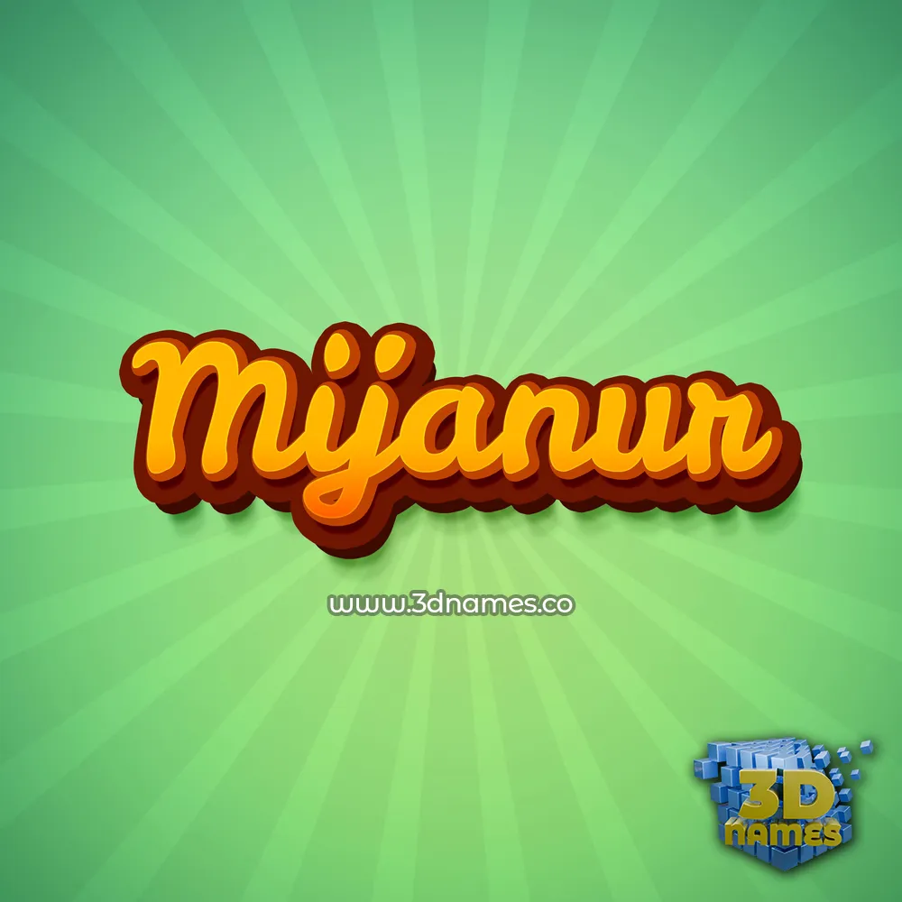 mijanur in Green Rays style - 3D name wallpaper