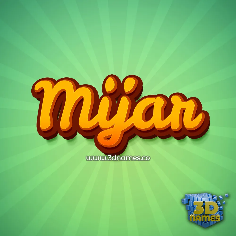 mijar in Green Rays style - 3D name wallpaper