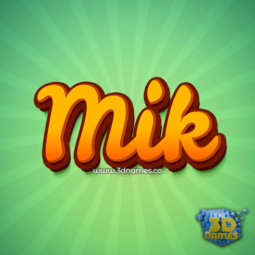 mik in Green Rays style - 3D name wallpaper
