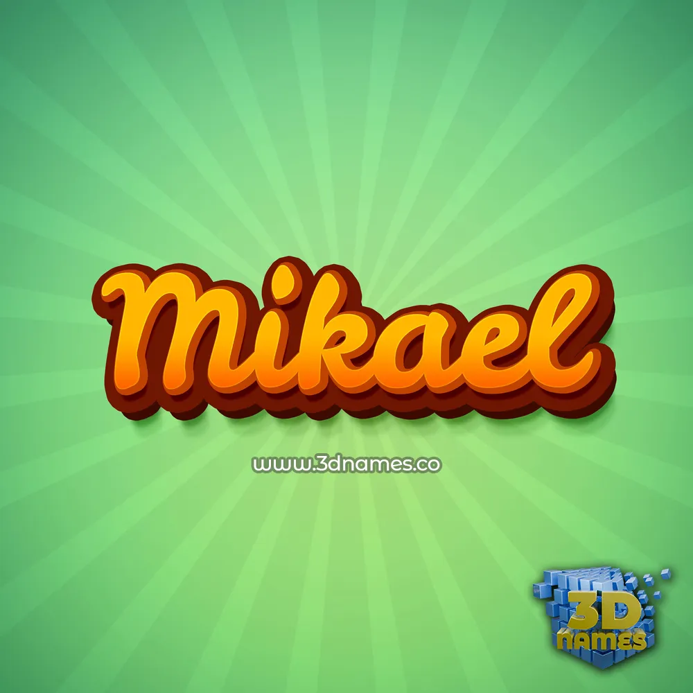 mikael in Green Rays style - 3D name wallpaper
