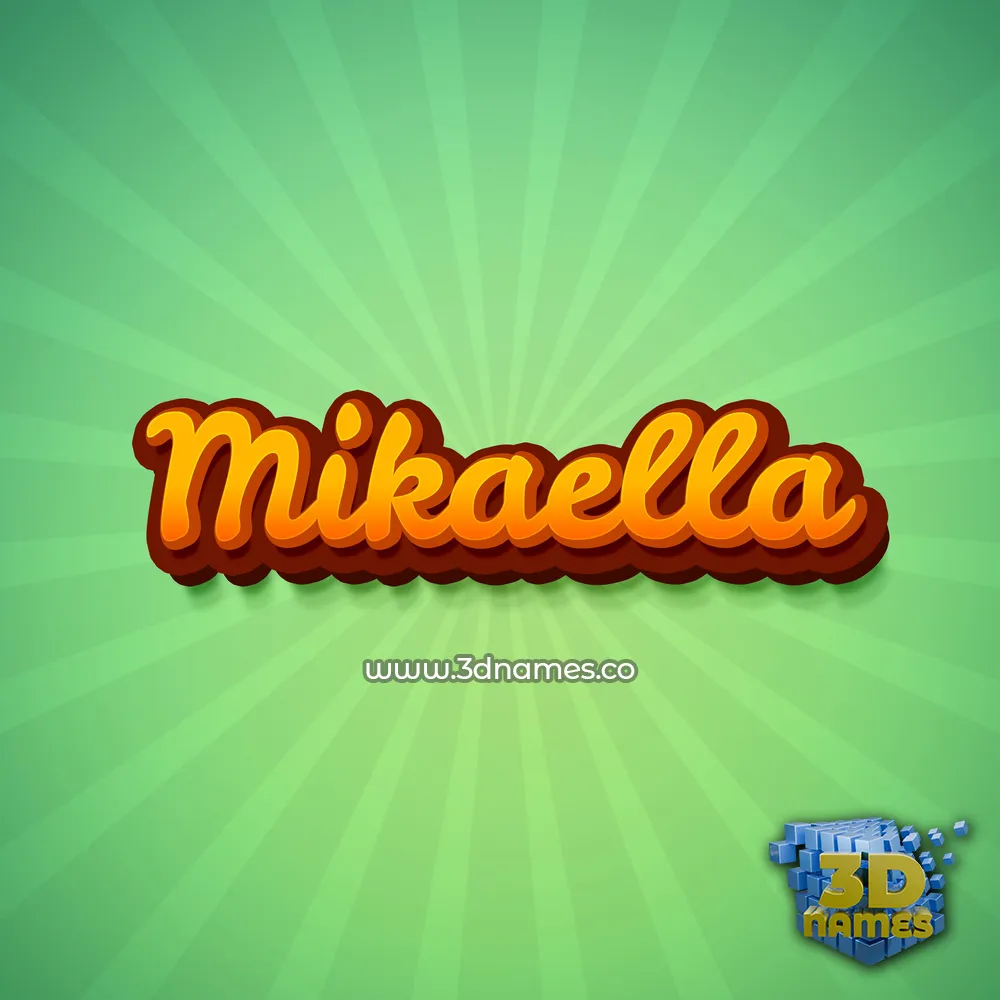 mikaella in Green Rays style - 3D name wallpaper