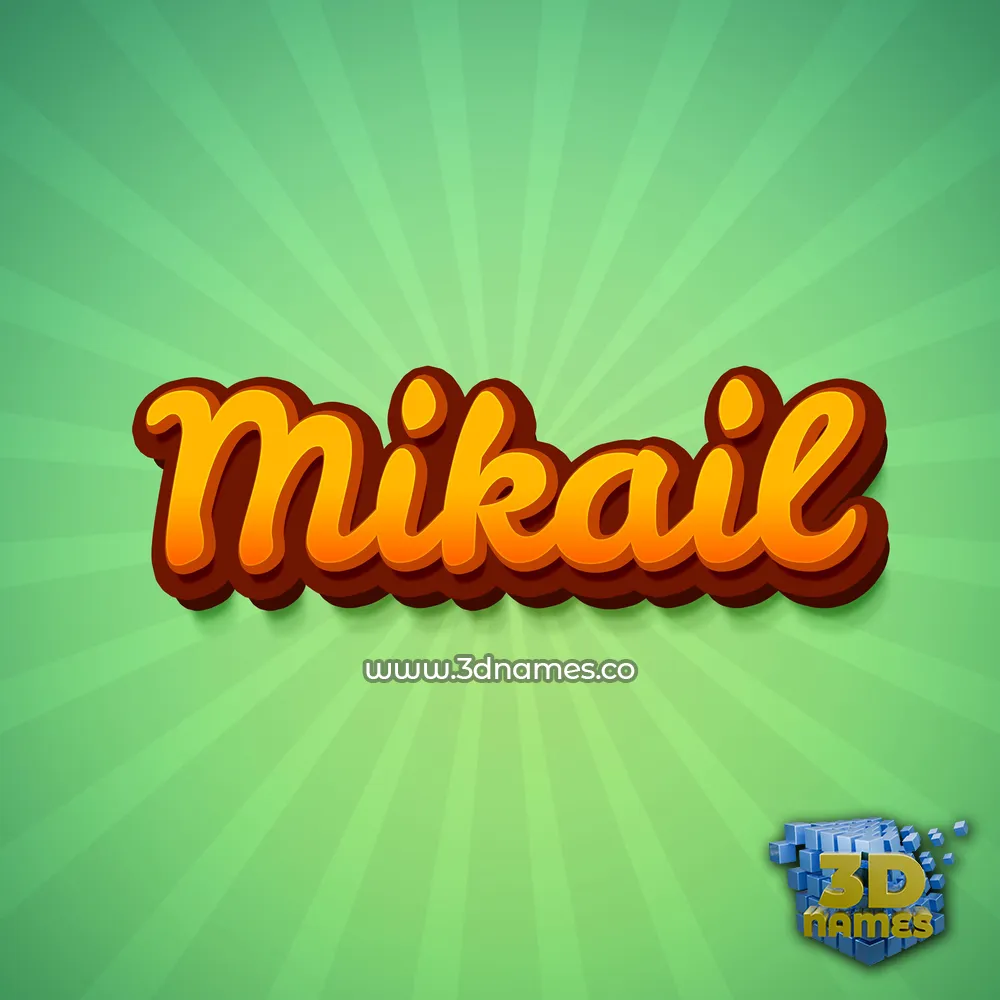 mikail in Green Rays style - 3D name wallpaper