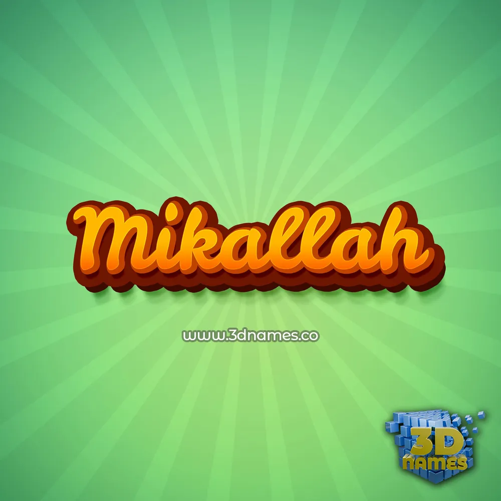 mikallah in Green Rays style - 3D name wallpaper