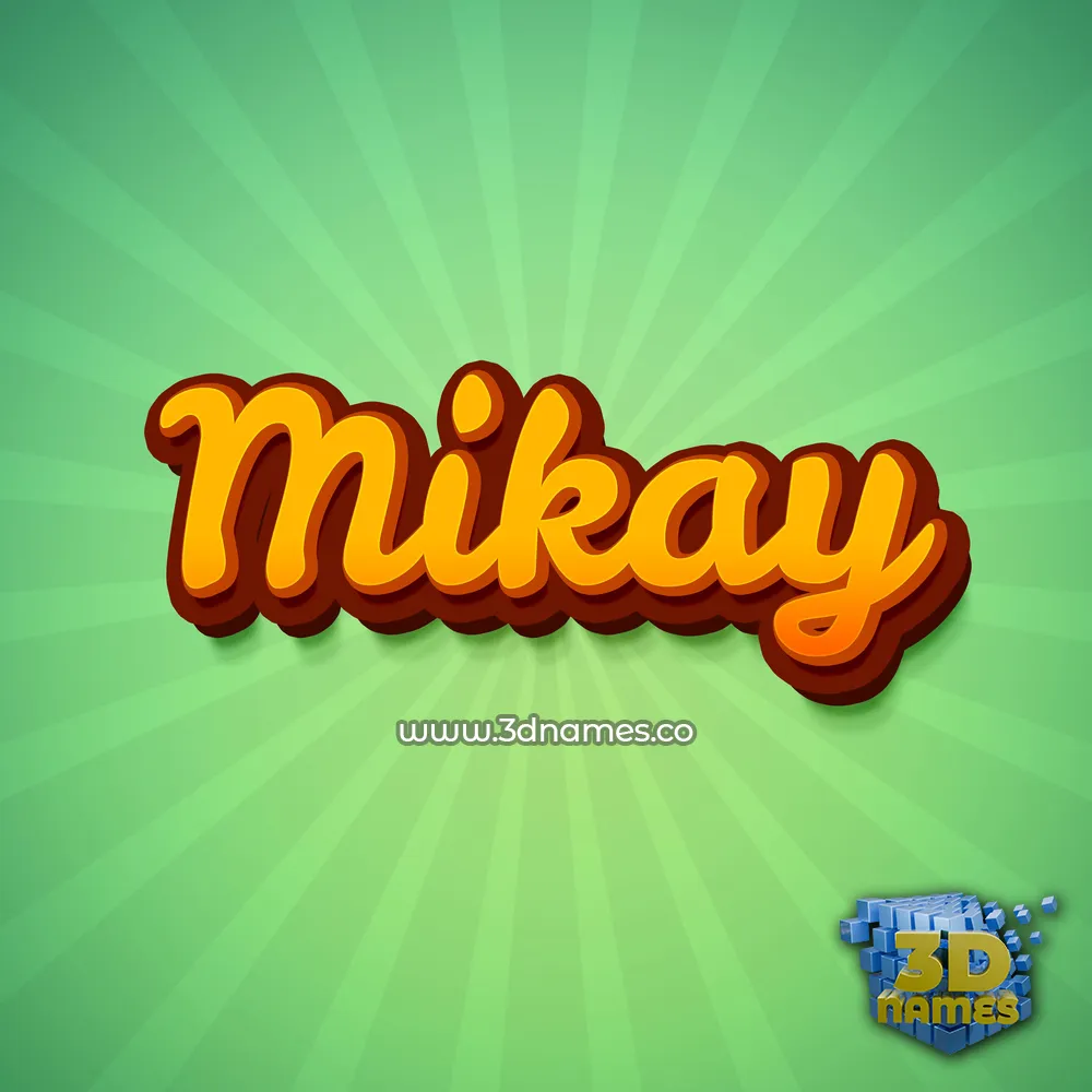 mikay in Green Rays style - 3D name wallpaper