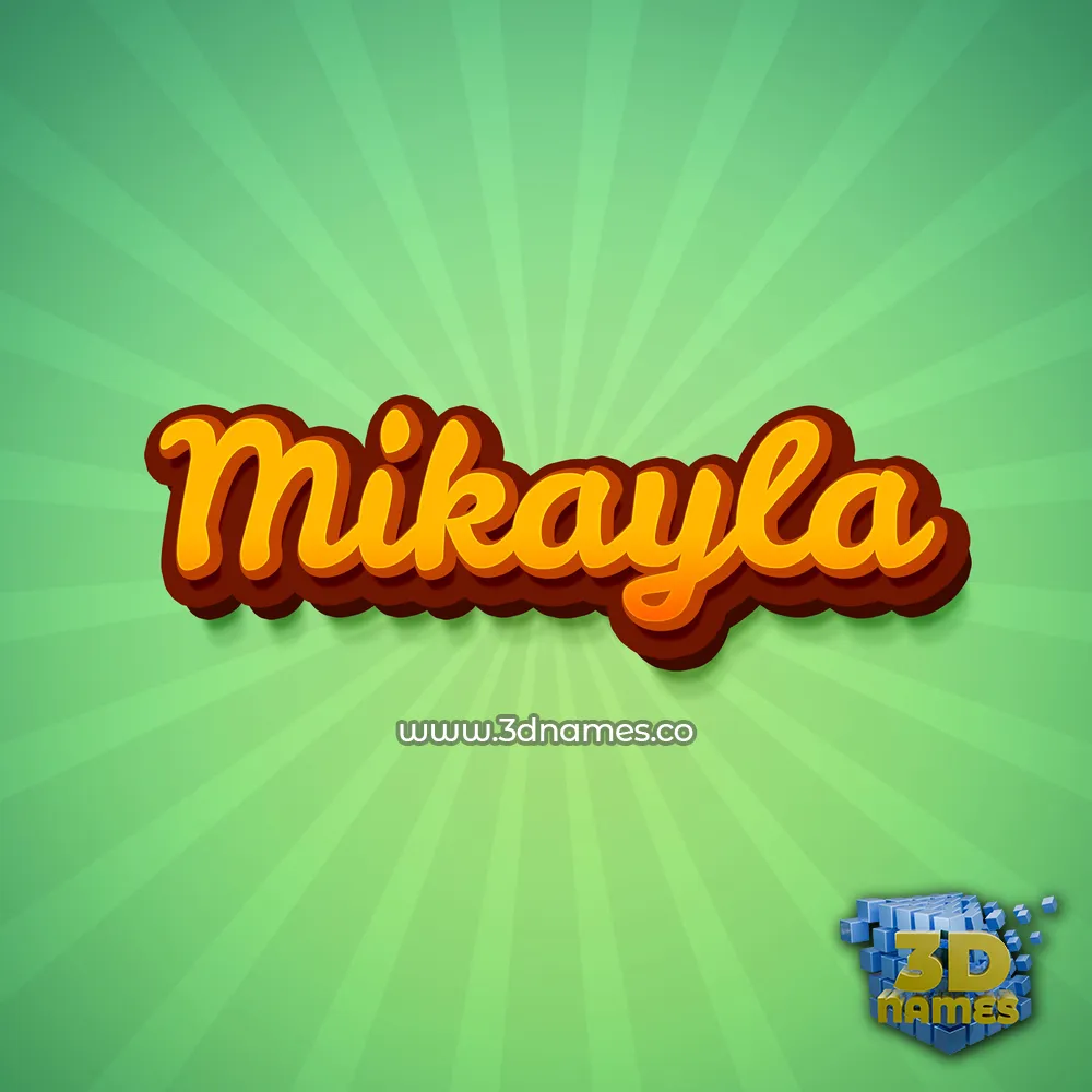 mikayla in Green Rays style - 3D name wallpaper