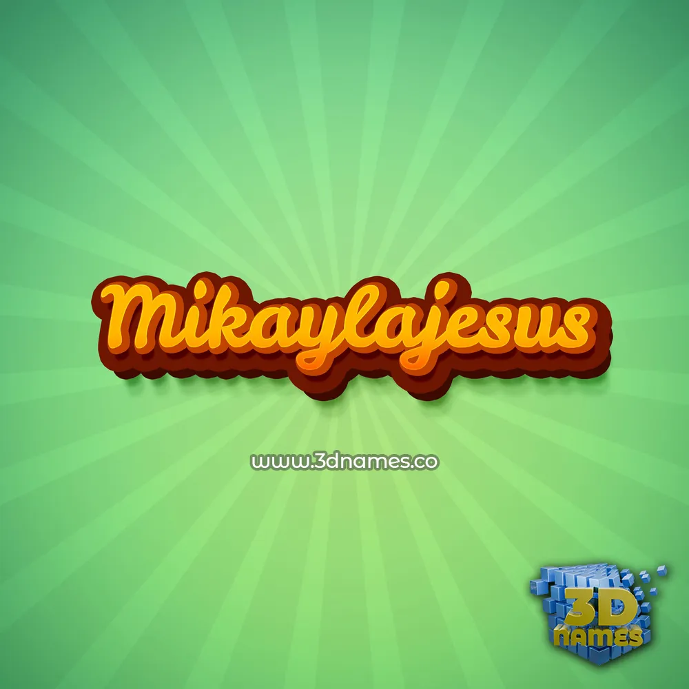 mikaylajesus in Green Rays style - 3D name wallpaper