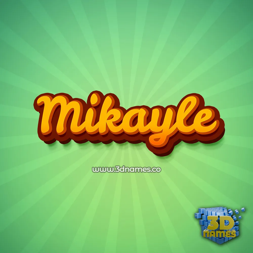 mikayle in Green Rays style - 3D name wallpaper