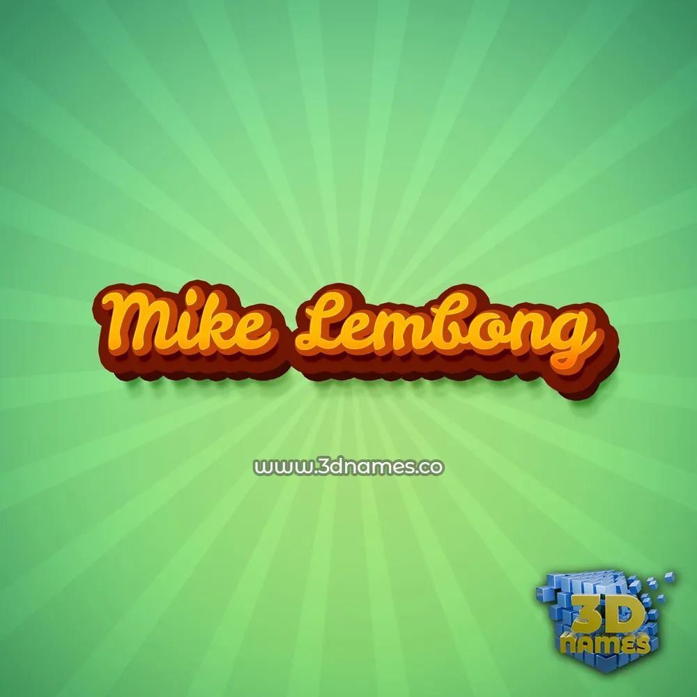 mike lembong in Green Rays style - 3D name wallpaper
