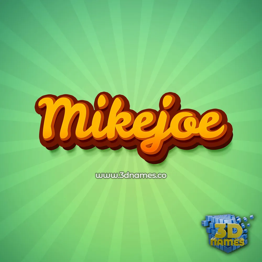 mikejoe in Green Rays style - 3D name wallpaper