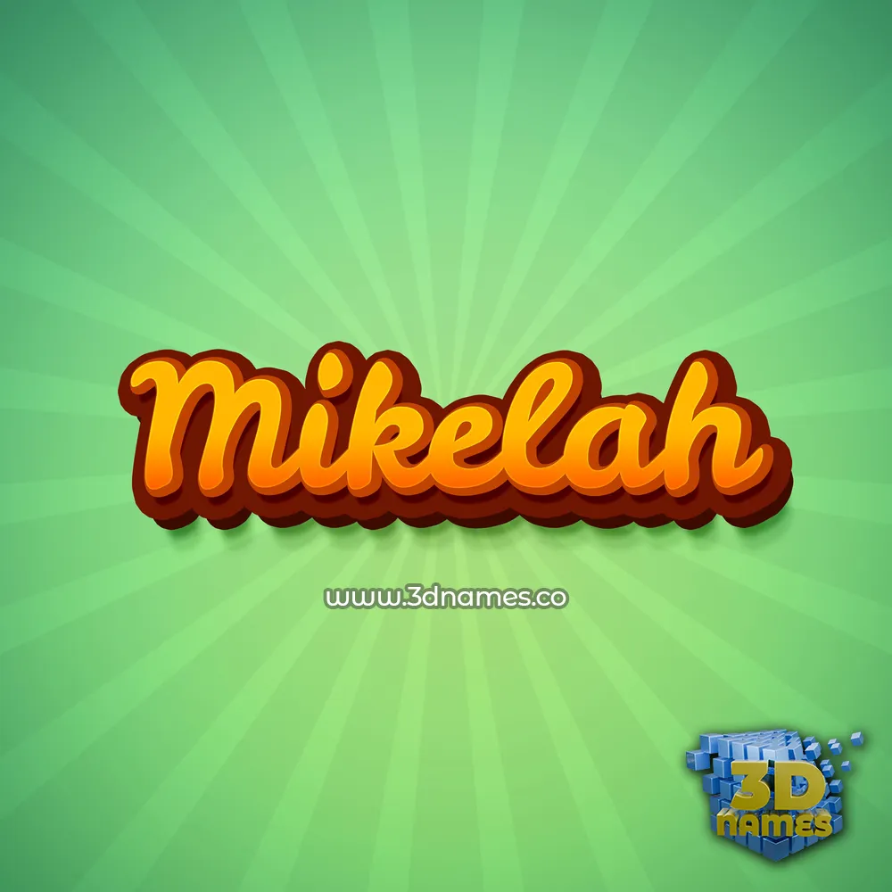 mikelah in Green Rays style - 3D name wallpaper