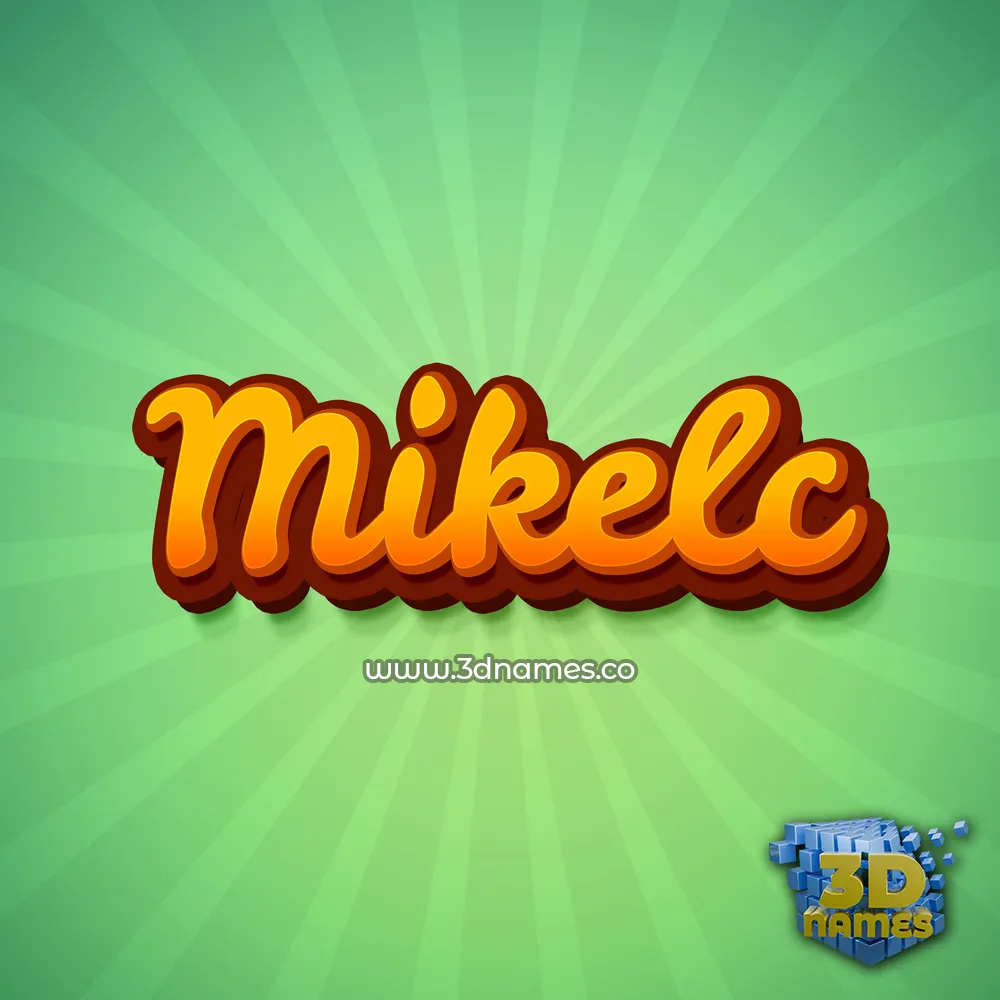 mikelc in Green Rays style - 3D name wallpaper