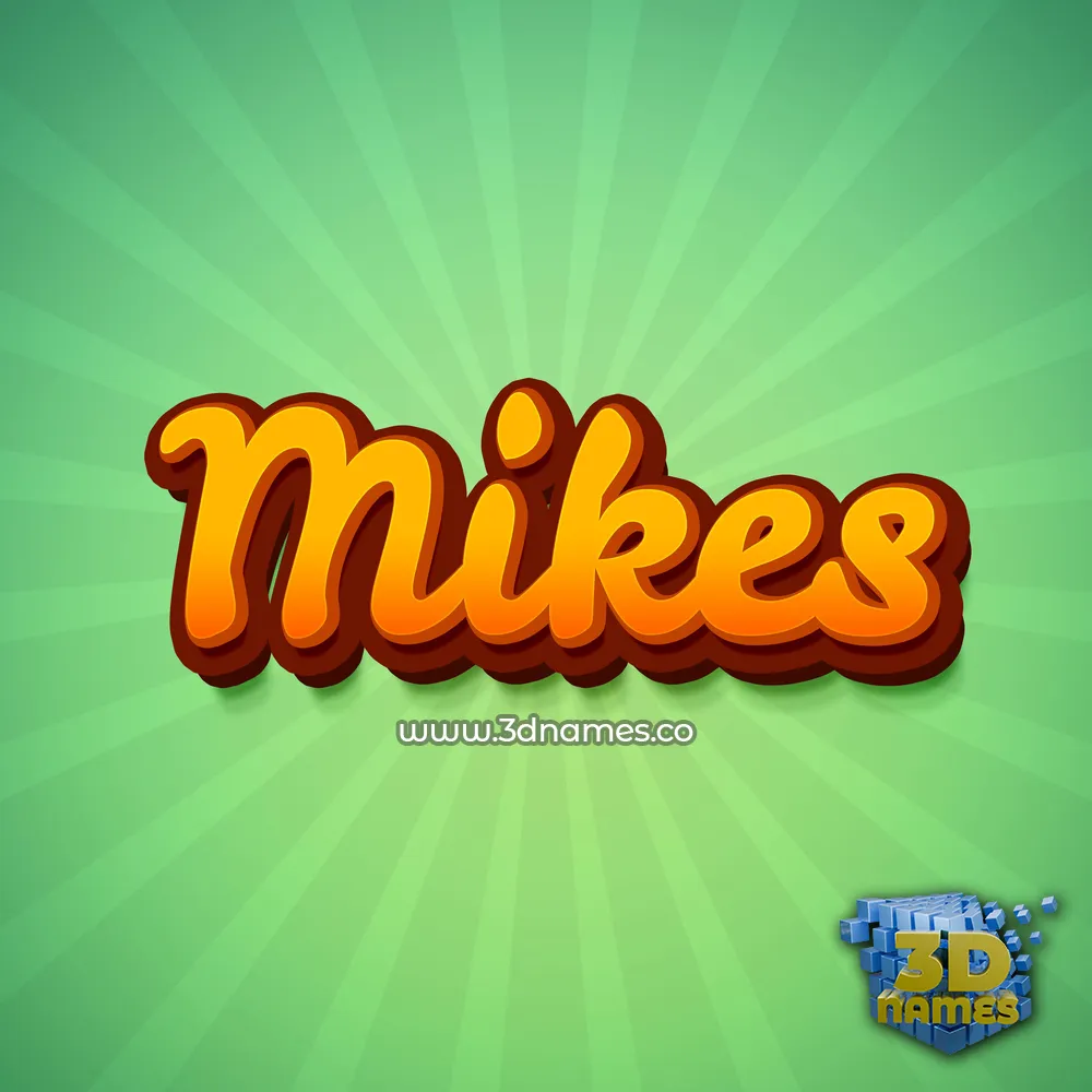 mikes in Green Rays style - 3D name wallpaper