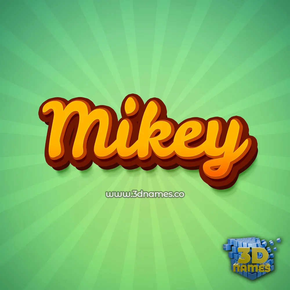 mikey in Green Rays style - 3D name wallpaper