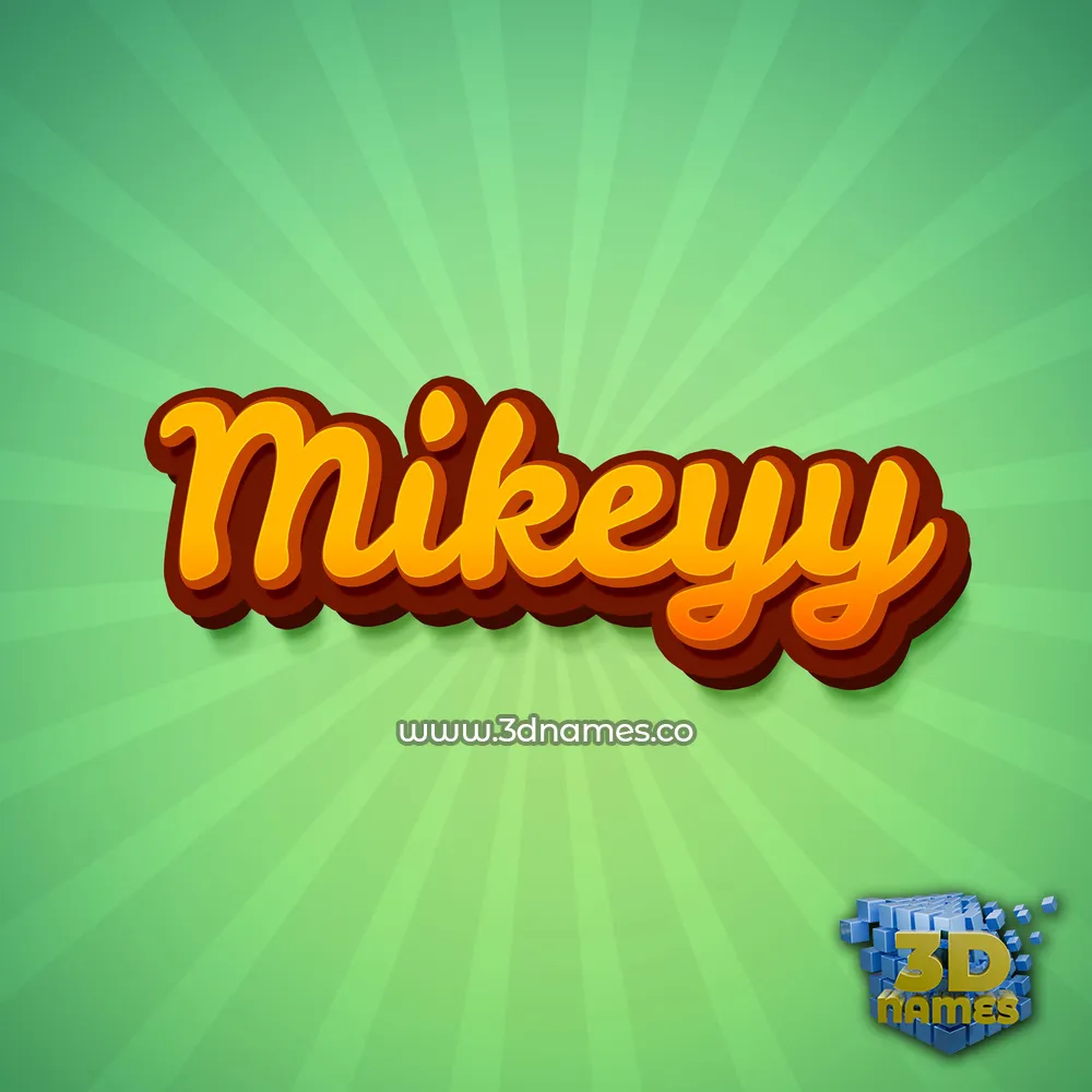 mikeyy in Green Rays style - 3D name wallpaper