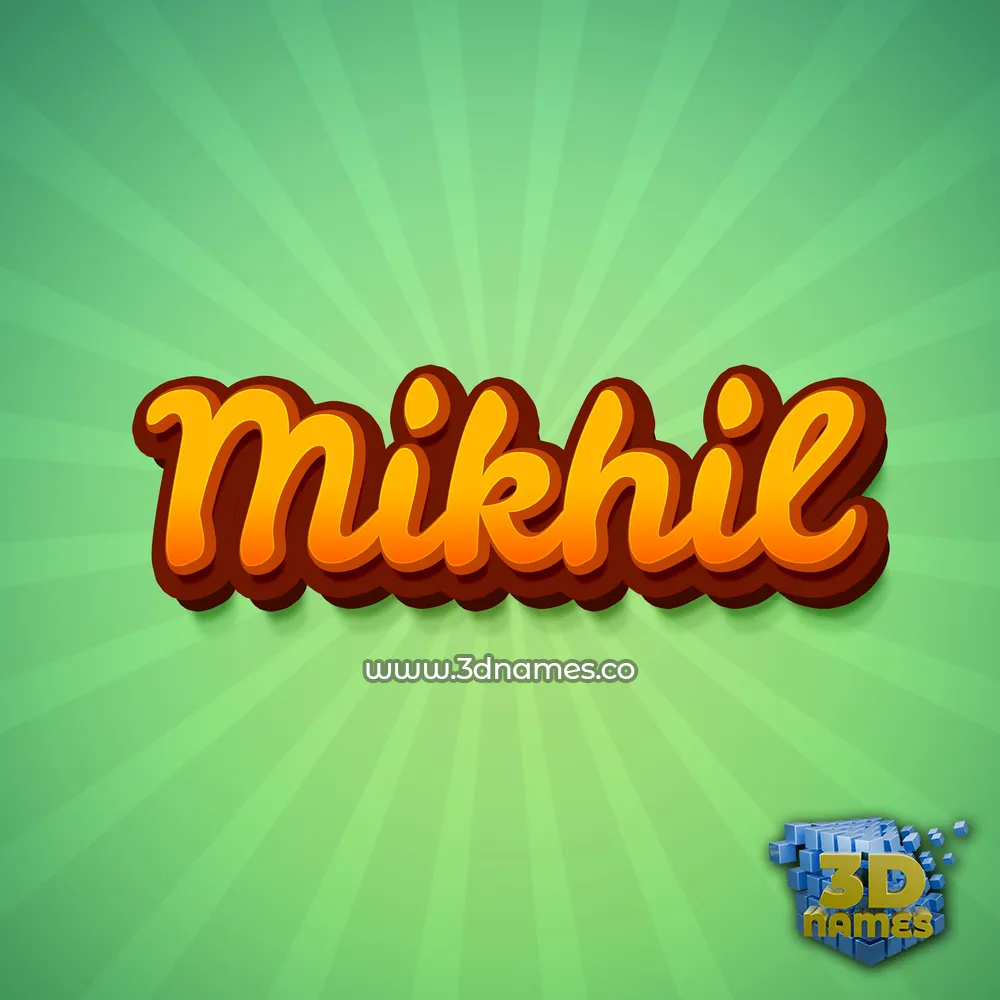 mikhil in Green Rays style - 3D name wallpaper