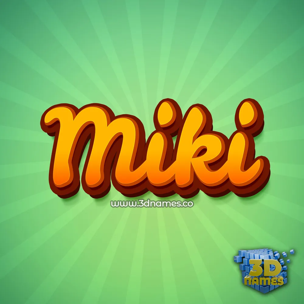 miki in Green Rays style - 3D name wallpaper