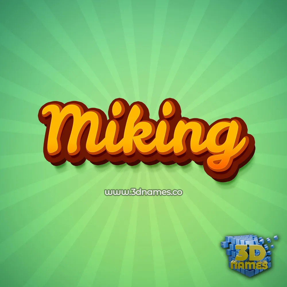 miking in Green Rays style - 3D name wallpaper