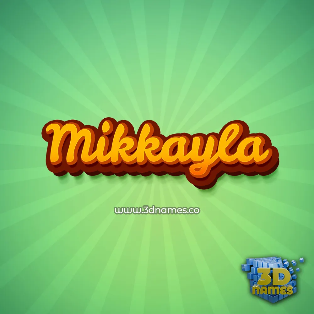 mikkayla in Green Rays style - 3D name wallpaper