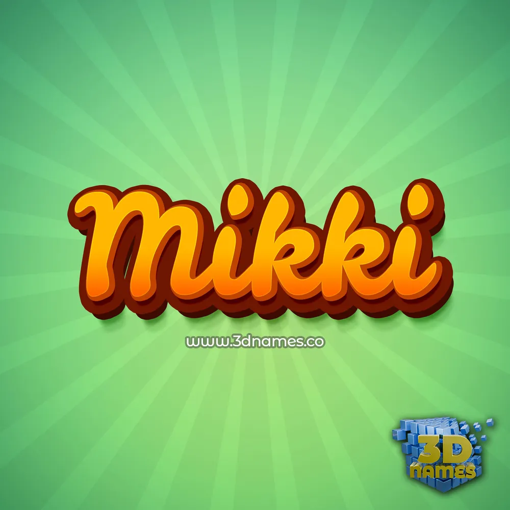 mikki in Green Rays style - 3D name wallpaper