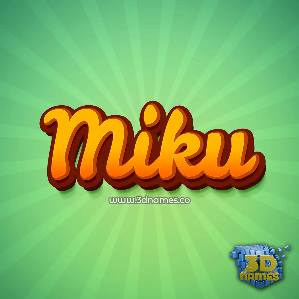 miku in Green Rays style - 3D name wallpaper