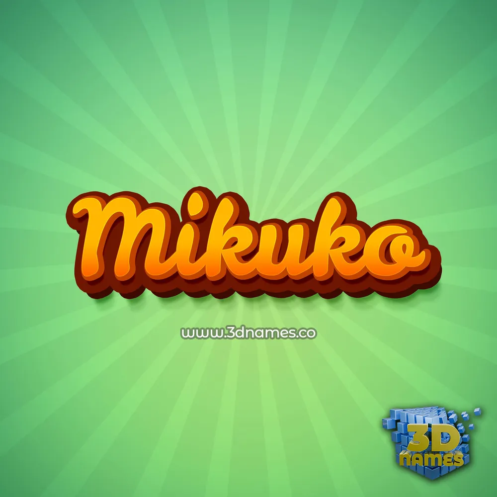 mikuko in Green Rays style - 3D name wallpaper