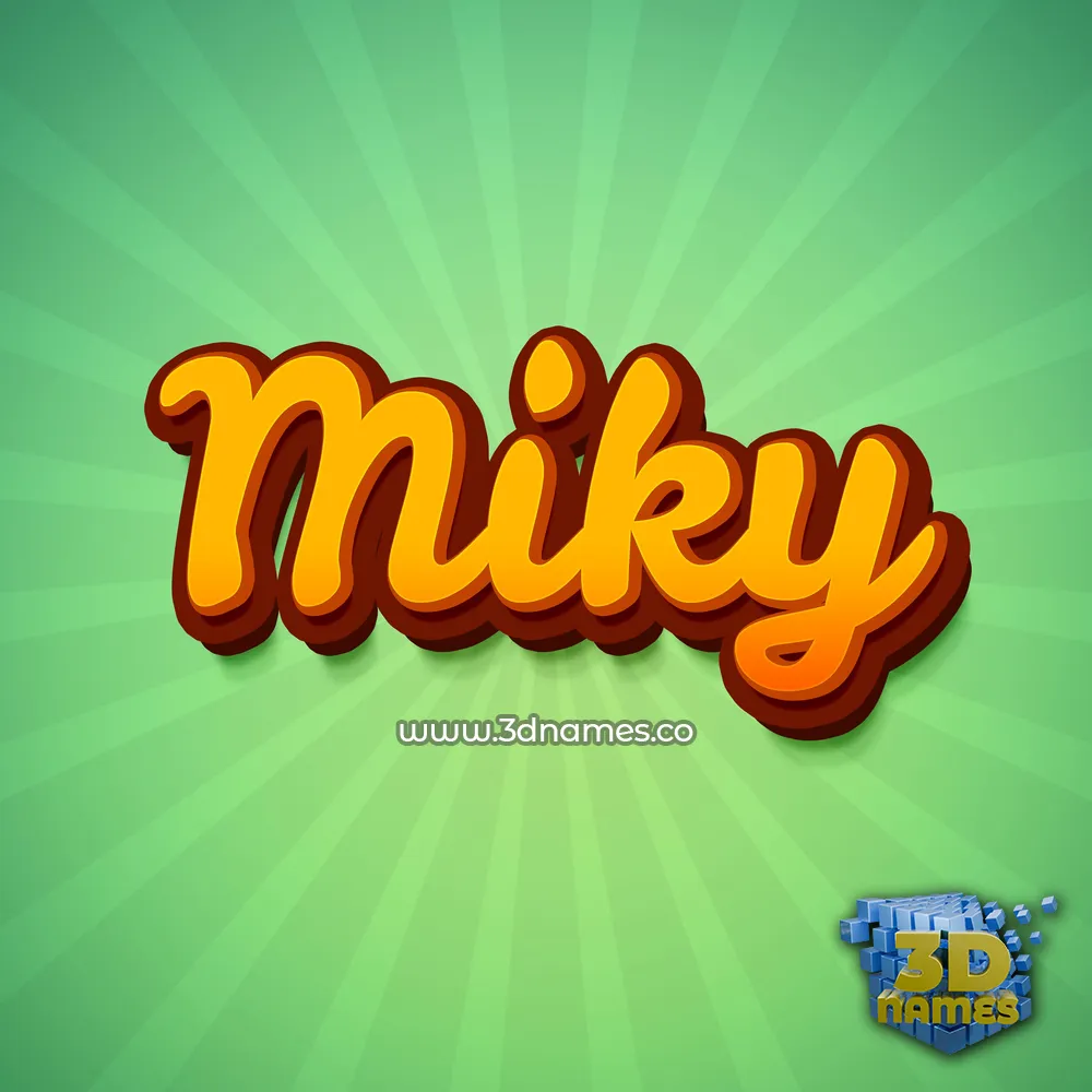 miky in Green Rays style - 3D name wallpaper