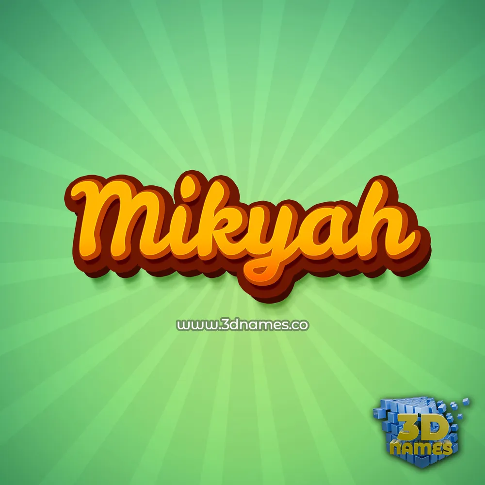 mikyah in Green Rays style - 3D name wallpaper
