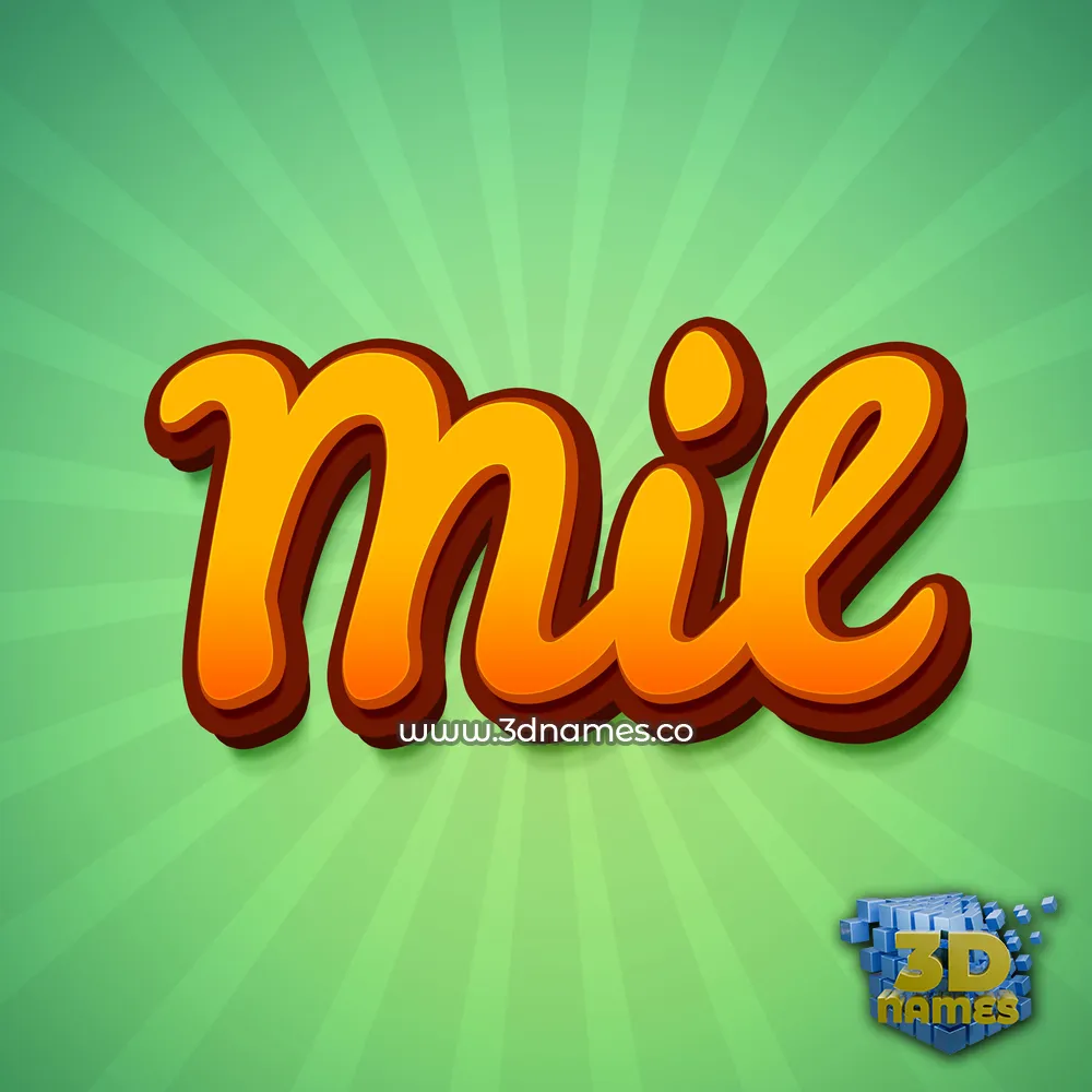 mil in Green Rays style - 3D name wallpaper