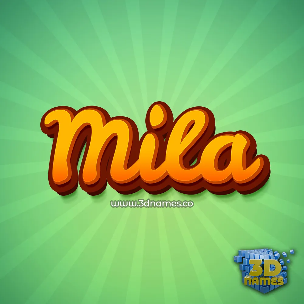 mila in Green Rays style - 3D name wallpaper
