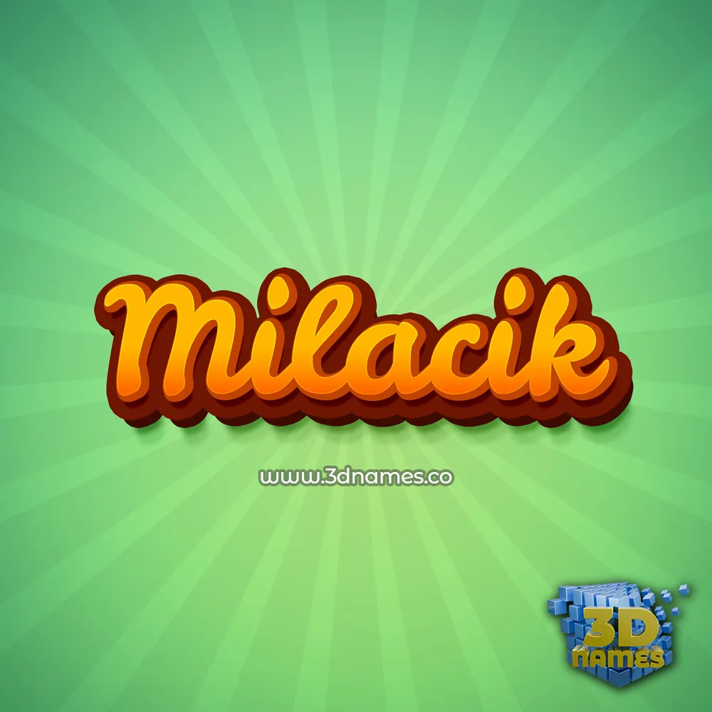 milacik in Green Rays style - 3D name wallpaper