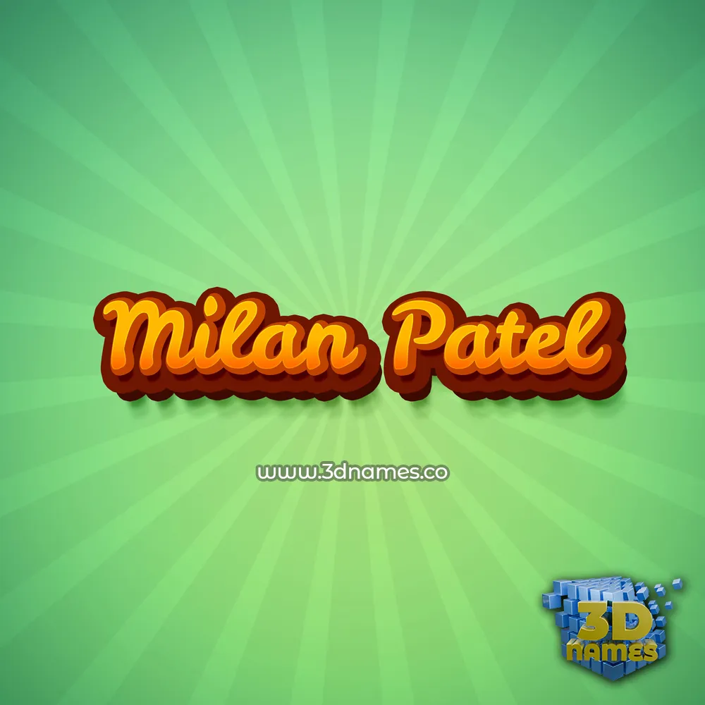 milan patel in Green Rays style - 3D name wallpaper