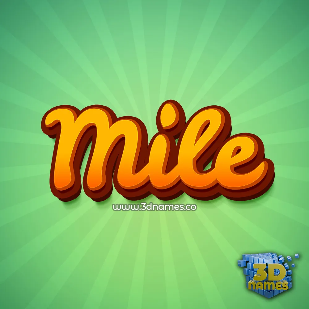 mile in Green Rays style - 3D name wallpaper