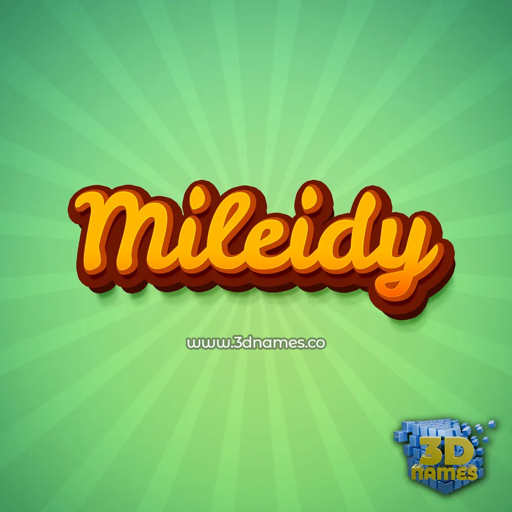 mileidy in Green Rays style - 3D name wallpaper