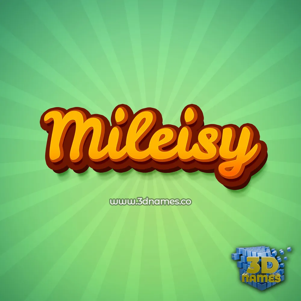 mileisy in Green Rays style - 3D name wallpaper