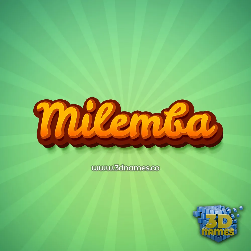 milemba in Green Rays style - 3D name wallpaper