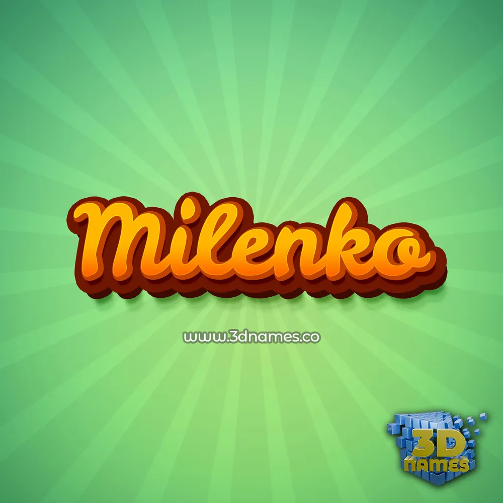 milenko in Green Rays style - 3D name wallpaper