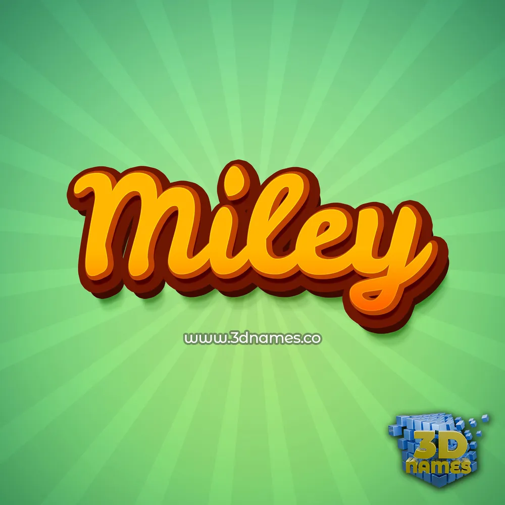 miley in Green Rays style - 3D name wallpaper