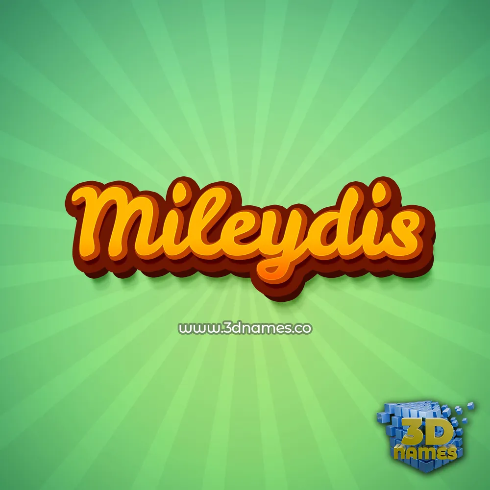 mileydis in Green Rays style - 3D name wallpaper