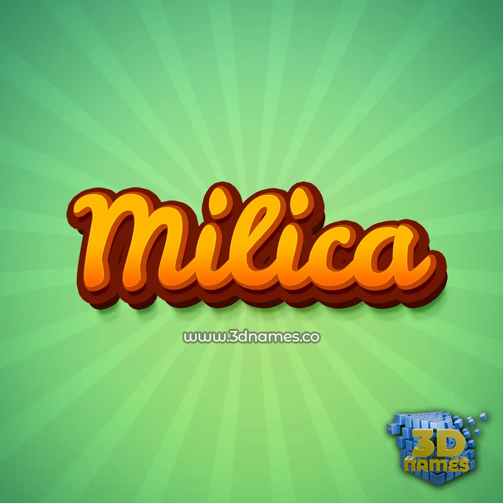 milica in Green Rays style - 3D name wallpaper